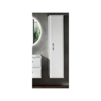 colonne de salle de bain réversible cleide moderne avec 1 porte blanche mate