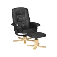 finebuy fauteuil de télévision design fauteuil relax tv cuir synthétique  fauteuil tv rotatif avec repose-pieds  dossier inclinable  capacité de charge maximale: 110 kg