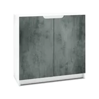armoire de bureau  blanc mat/ en aspect béton foncé (hxlxp): 78 x 82 x 37