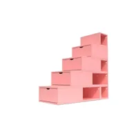 escalier cube de rangement hauteur 125 cm  rose pastel esc125-rp