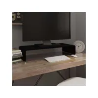 meuble tv support pour moniteur  banc tv 70 x 30 x 13 cm verre noir meuble pro frco63154