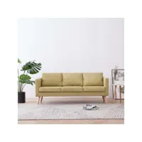 canapé fixe 3 places  canapé scandinave sofa tissu vert meuble pro frco67038