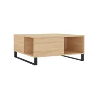 table de salon chêne sonoma 80x80x36,5 cm bois d'ingénierie