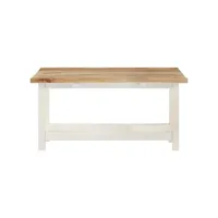 table de salon extensible blanc 90x(45-90)x45 cm bois de manguier