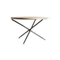 table salon en fer, de couleur noir, 120x120x75 cm