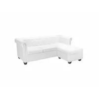 canapé chesterfield canapé fixe  canapé scandinave sofa en forme de l cuir synthétique blanc meuble pro frco16244