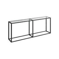 table console transparent 200x35x75,5 cm verre trempé