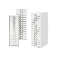 set de 3 armoire à dossiers avec 15 tiroirs en métal blanc classeur documents 490013998