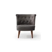 fauteuil crapaud en velours gris anthracite azura-41406