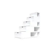 escalier cube de rangement hauteur 125 cm  blanc esc125-lb
