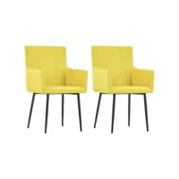 moderne chaises de cuisines, chaises à manger avec accoudoirs lot de 2 jaune tissu best00001723683-vd-confoma-chaise-m07-1109