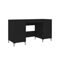 bureau d'ordinateur, bureau informatique, table de travail noir 140x50x75 cm bois d'ingénierie pewv15198 meuble pro