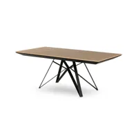 belize - table à manger extensible - bois et métal - 200 à 292 cm - lisa design - noir et bois