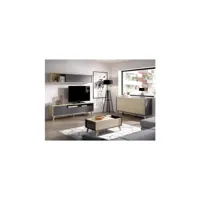 ensemble meuble tv table basse buffet koln- mélaminé - style scandinave - chene naturel et graphite 03kkoln1g