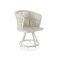 chaise de jardin coque aluminium blanc - arrecife - l 52 x l 64 x h 76 cm - neuf