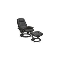 fauteuil de relaxation cuir noir - excelly n°1 - l 84 x l 76 x h 104 cm - neuf