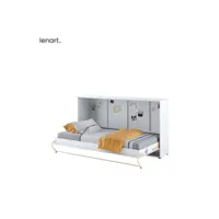lenart lit escamotable concept pro cp06 90x200 horizontal blanc mat