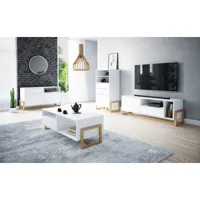 ensemble meuble salon 2 - blanc - style moderne oslo