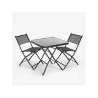 table carrée + 2 chaises pliantes de jardin design moderne soda ahd amazing home design