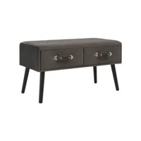 banquette pouf tabouret meuble banc avec tiroirs 80 cm gris velours helloshop26 3002160