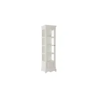 vitrine 5 niches bois-verre blanc - chantale - l 48.50 x l 39 x h 179 cm - neuf