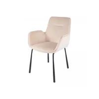 fauteuil fait main aje crème 59x57 en velours idéal pour une salle à manger