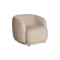 fauteuil en coton bouclé crème, 87x90x76 cm