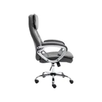vidaxl chaise de bureau gris cuir véritable