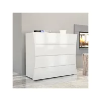 commode chambre salon design 4 tiroirs blanc brillant arco draw