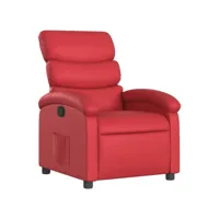 fauteuil inclinable, fauteuil de relaxation, chaise de salon rouge similicuir fvbb74539 meuble pro