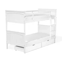 lit superposé en bois blanc 90 x 200 cm avec tiroirs albon 250540
