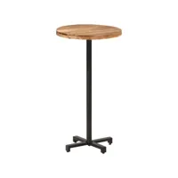 table de bar ronde ø60x110 cm bois d'acacia massif