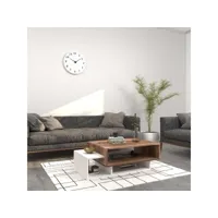 homemania horloge de wall - bas - avec étagères - de la salle de séjour, salon - blanc, bois en bois, 100 x 60 x 35 cm hio8681847176220