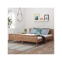 clicnbuy - lits & cadres de lit - cadre de lit bois de teck massif 180x200 cm