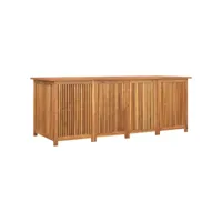 coffre boîte meuble de jardin rangement 200 x 80 x 75 cm bois massif d'acacia helloshop26 02_0013020