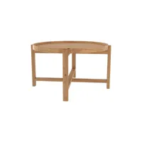 table basse kouma d70 cm en bois de teck recyclé