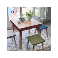 table de cuisine carrée avec tiroir 100 cm, 100% frêne massif eg2-009rp100