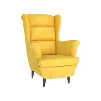 stanley - fauteuil velours jaune moutarde