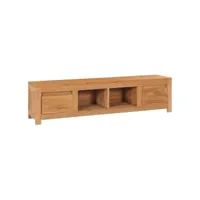 meuble tv, banc tv, meuble télé avec etagères et rangement 135x30x35 cm bois de teck massif meuble pro lww47528