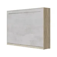 armoire lit escamotable 140x200cm supérieur horizontal lit rabattable lit mural chêne sonoma/béton