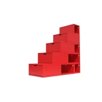 escalier cube de rangement hauteur 125 cm  rouge esc125-red