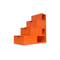 escalier cube de rangement hauteur 100 cm  orange esc100-o