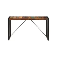 table de salle à manger 140x70x75cm bois de récupération massif togp13959