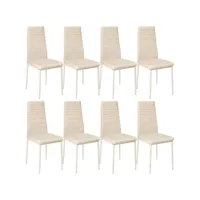 tectake lot de 8 chaises avec strass rembourré avec revêtement en cuir synthétique 404122