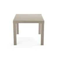table à rallonge avec plateau en verre structure en métal peint franz90 gris tourterelle