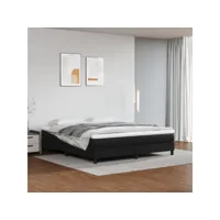 matelas de lit relaxant à ressorts ensachés noir 160x200x20cm similicuir