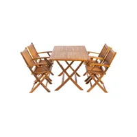 ensemble de teck,table rectangulaire 140cmx80cmx76cm et 4 chaises pliantes j67460411