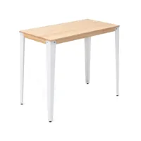 table mange debout lunds 60x110x110cm  blanc-naturel. box furniture ccvl60110108 bl-na