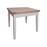 table extensible classique pour la cuisine, bureau en bois vintage, console avec rallonges, fabriqué en italie, 100 / 200x100xh80 cm, couleur blanc et noyer 8052773114288