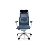 chaise de bureau fauteuil de bureau dynafit white tissu maille bleu clair hjh office